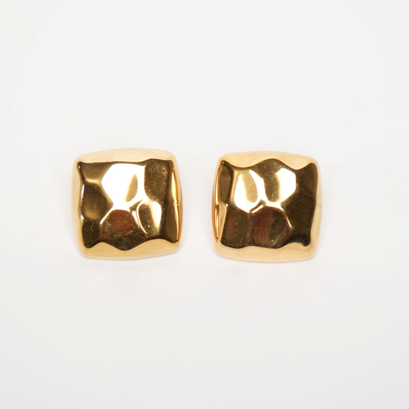 Hammered Cushion Stud Earrings