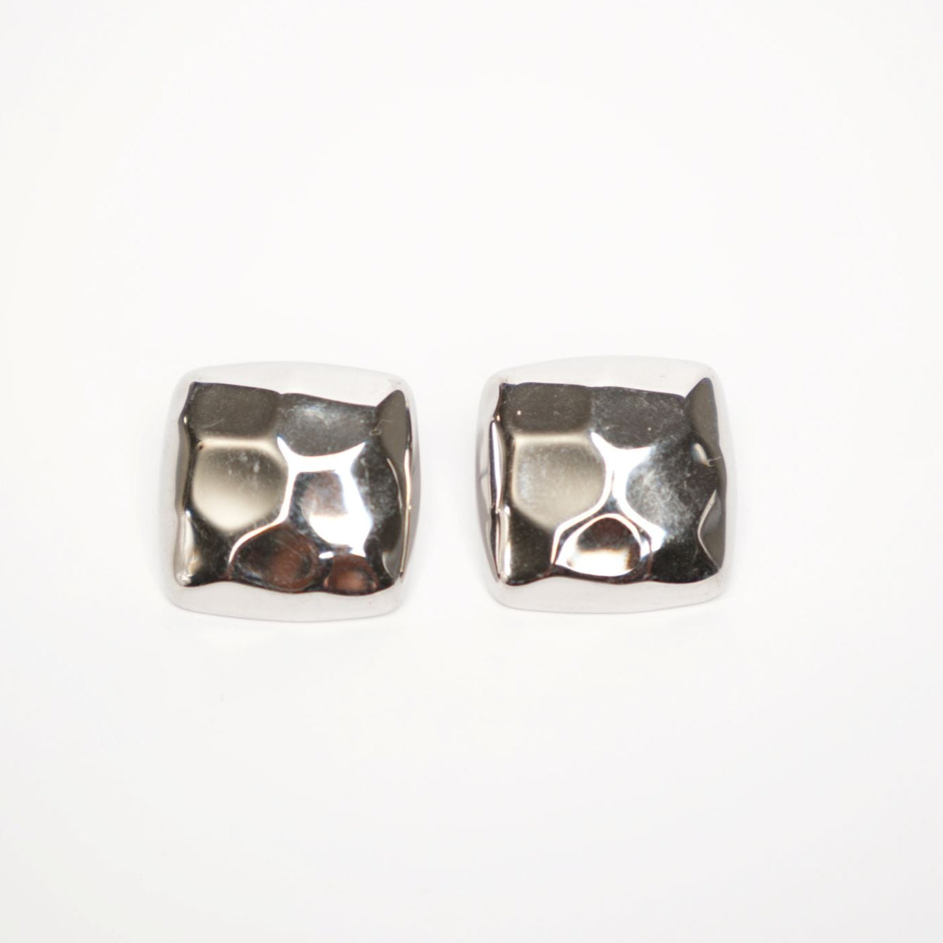 Hammered Cushion Stud Earrings