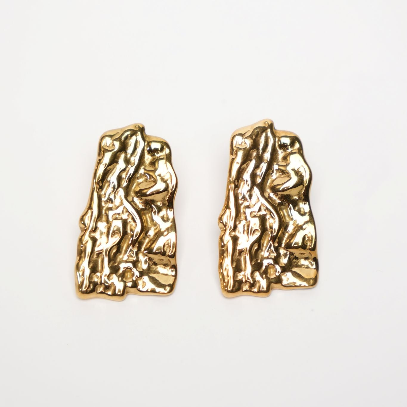 Raw Flow Rectangle Earrings