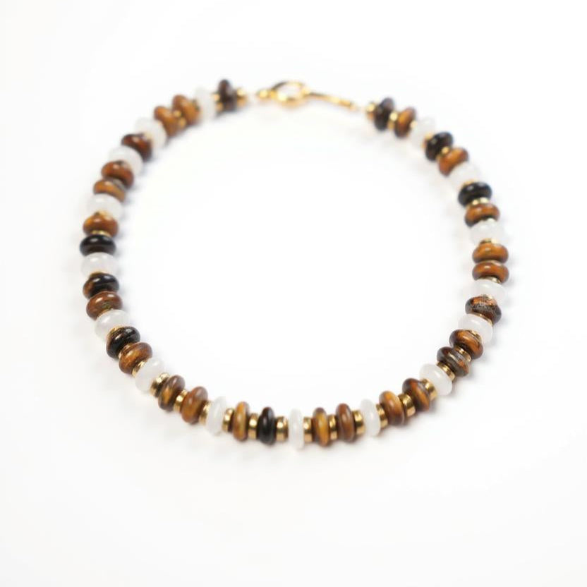 Tiger Eye & Shell Bead Bracelet