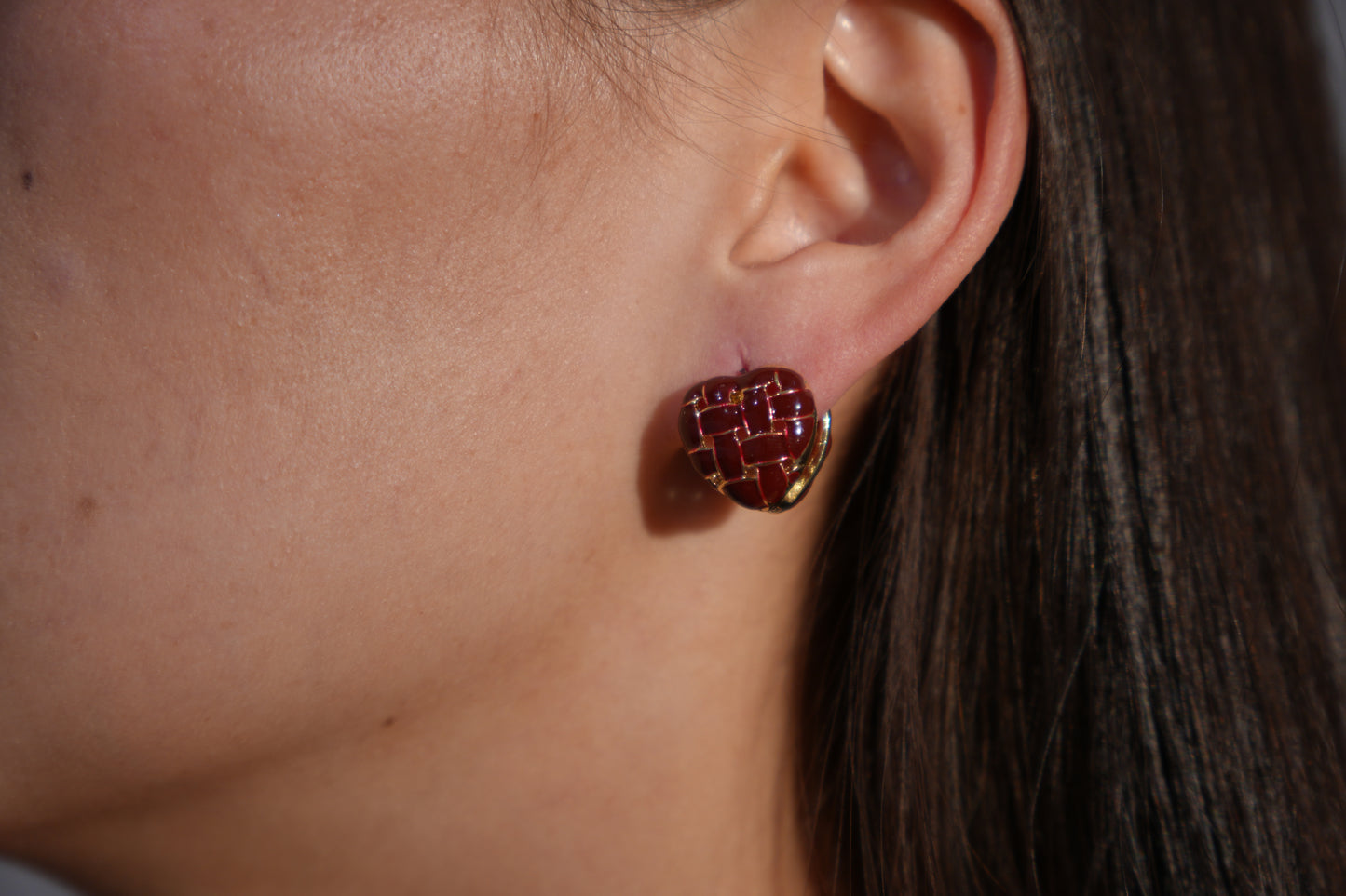 Woven Heart Clip-On Earrings