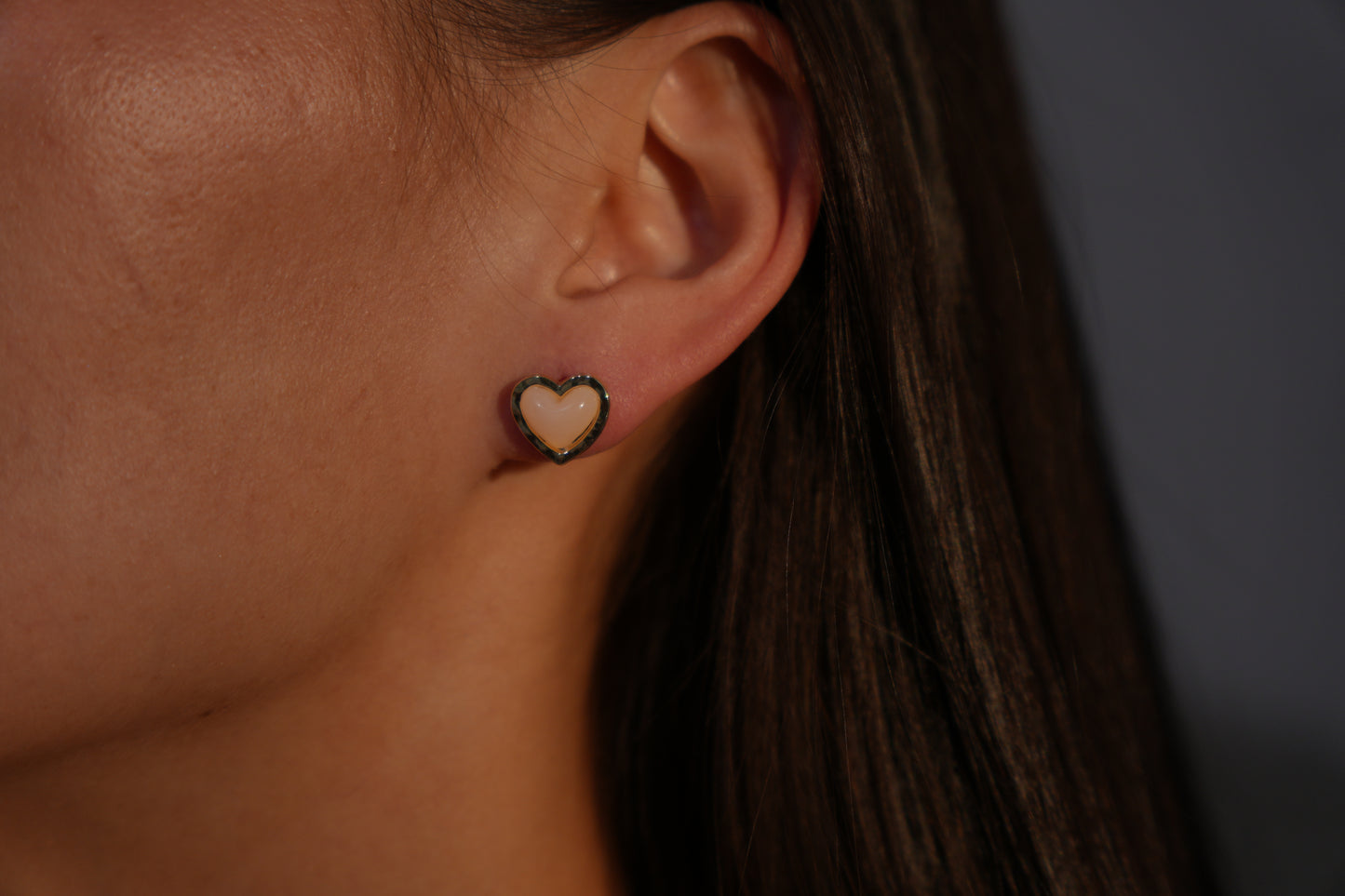 Blush Heart Stud Earrings