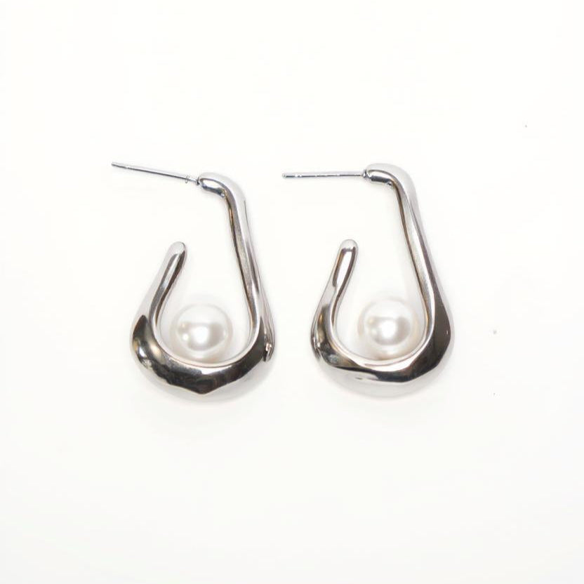 Silver Arc Earrings