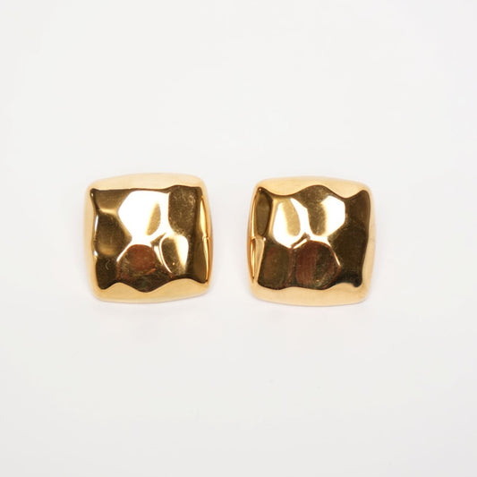 Hammered Cushion Stud Earrings