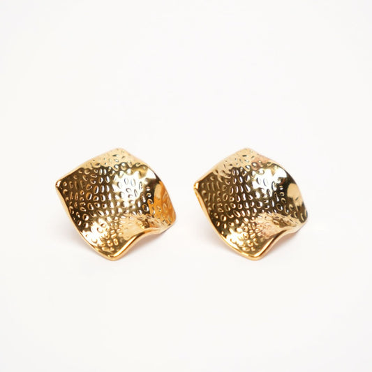 Dotted Folded Metal Earrings
