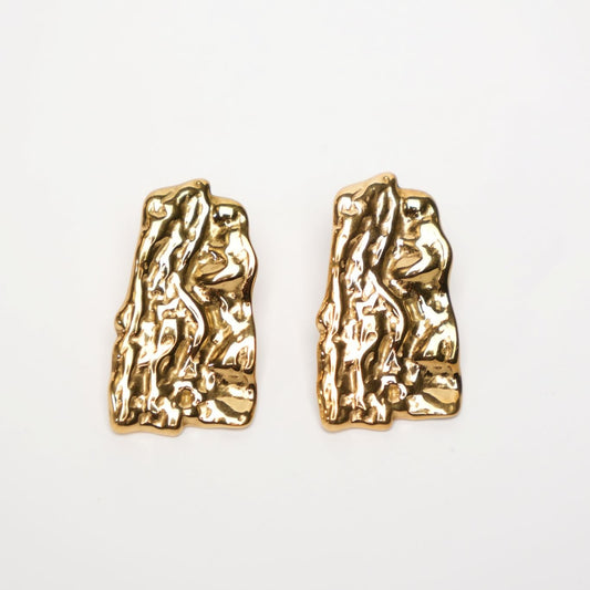 Raw Flow Rectangle Earrings