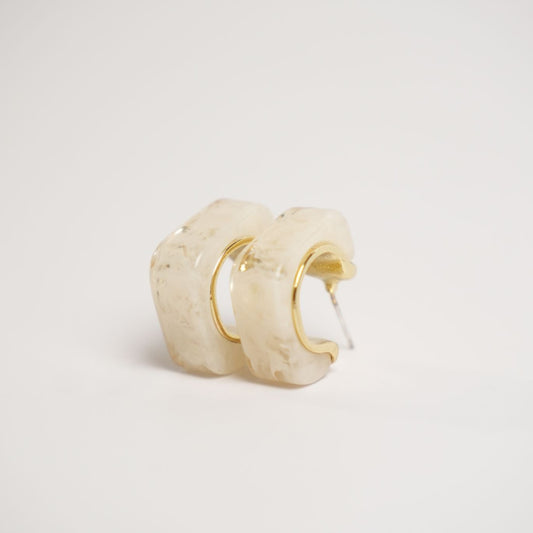 Blush Marbled Hoop Earrings