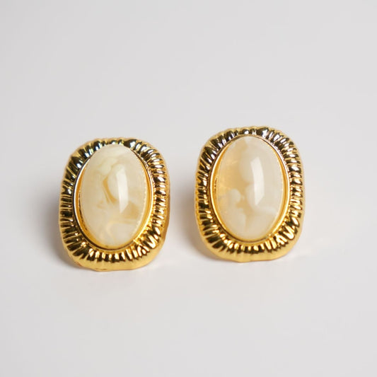Ivory Stone Statement Studs