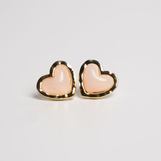 Blush Heart Stud Earrings