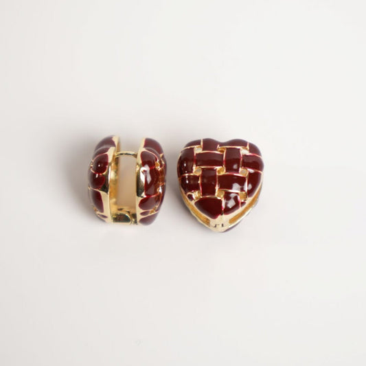Woven Heart Clip-On Earrings