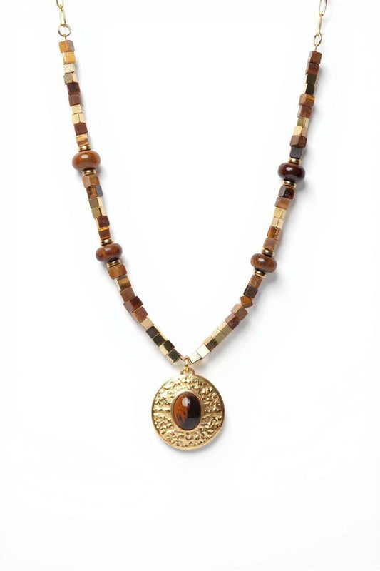 Sunstone Bead Necklace