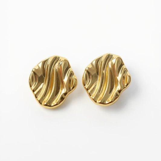 Rippled Wave Stud Earrings