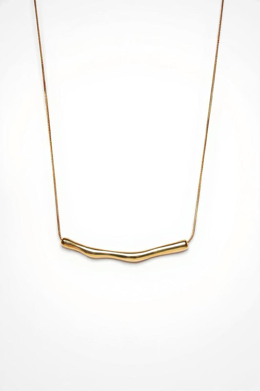 Golden Wave Bar Necklace