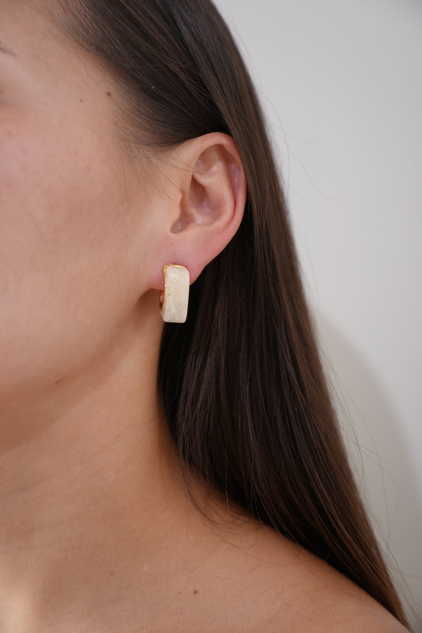 Blush Marbled Hoop Earrings