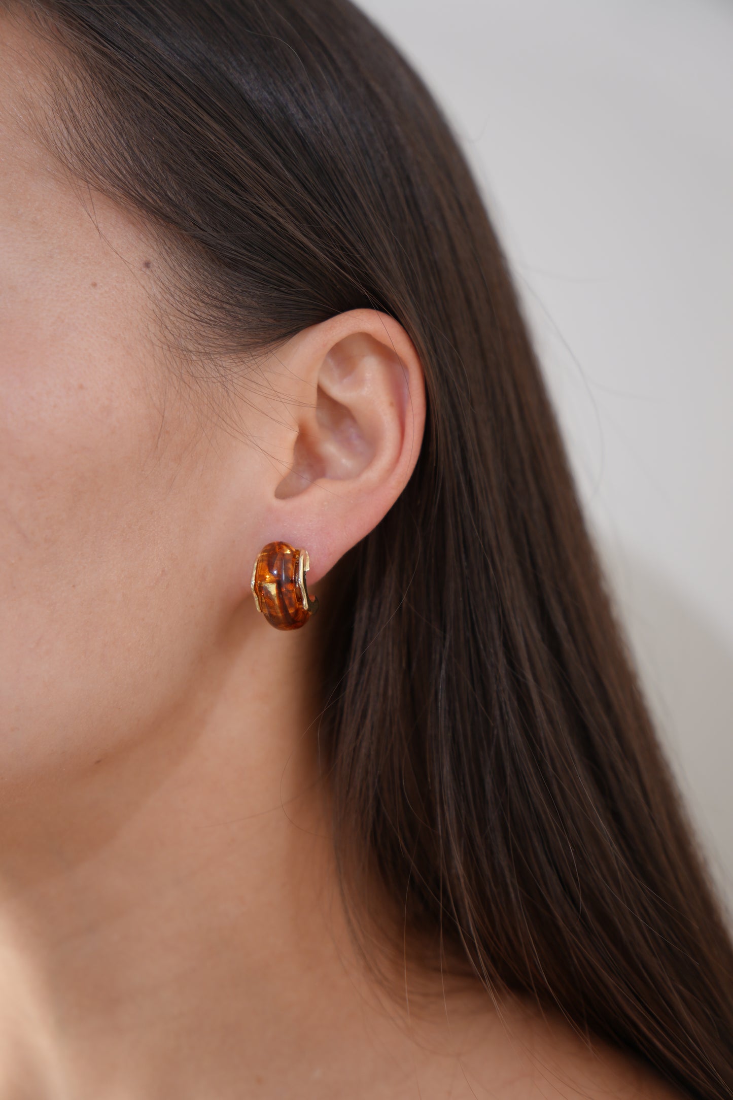 Emerald Resin Hoop Earrings