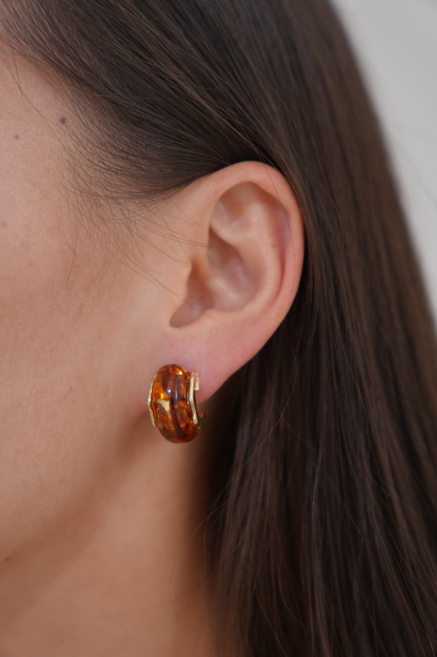 Emerald Resin Hoop Earrings