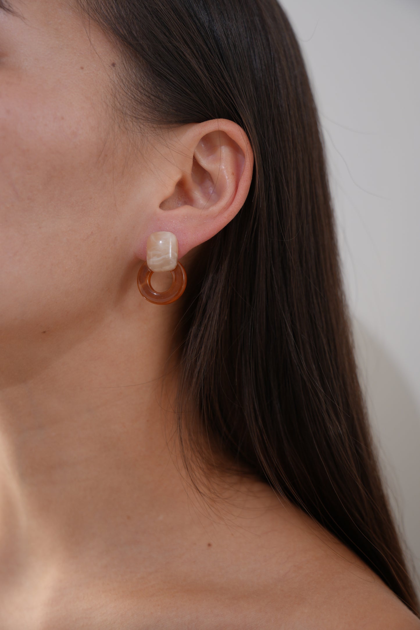 Amber Caramel Loop Earrings