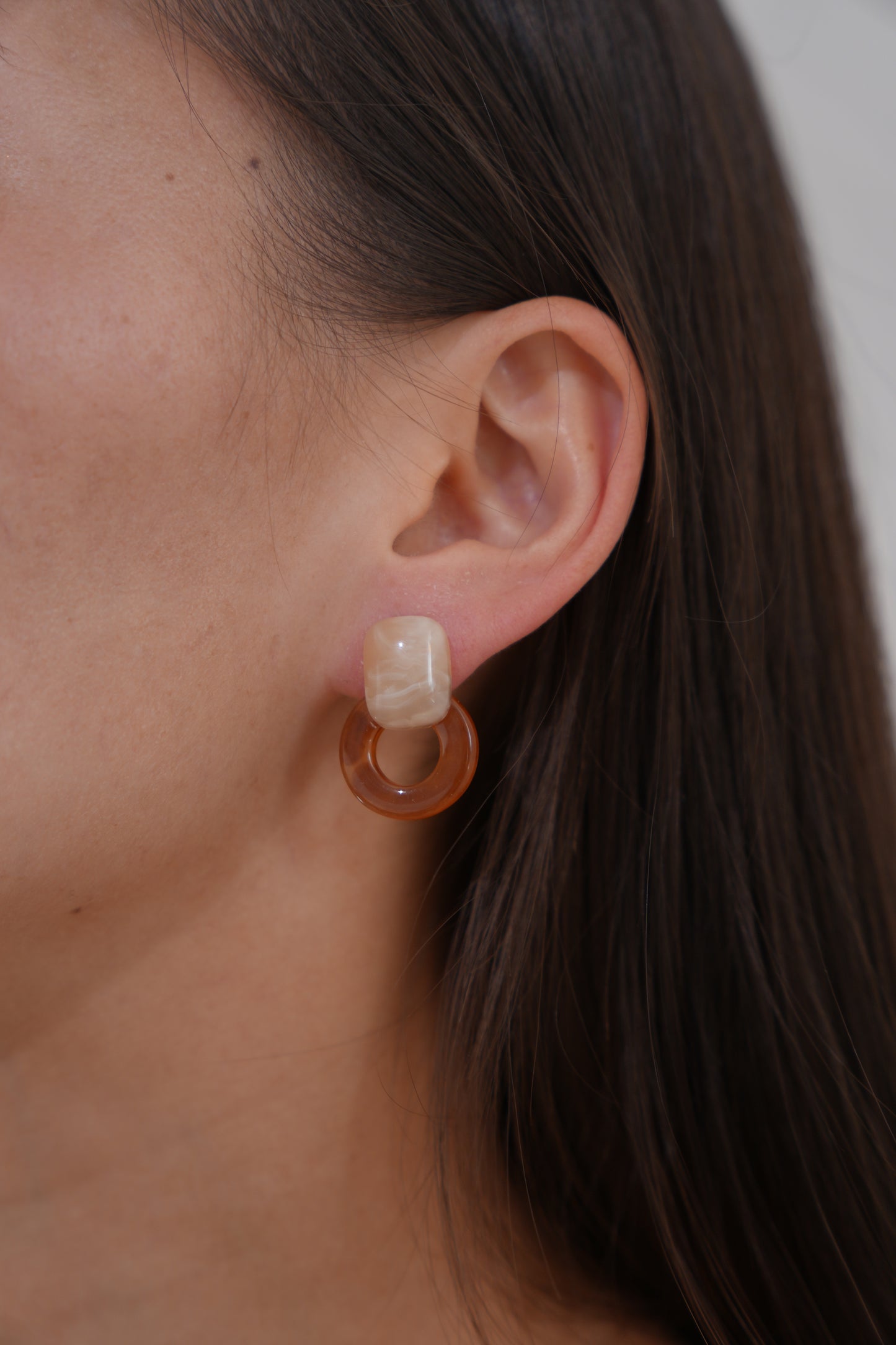 Amber Caramel Loop Earrings