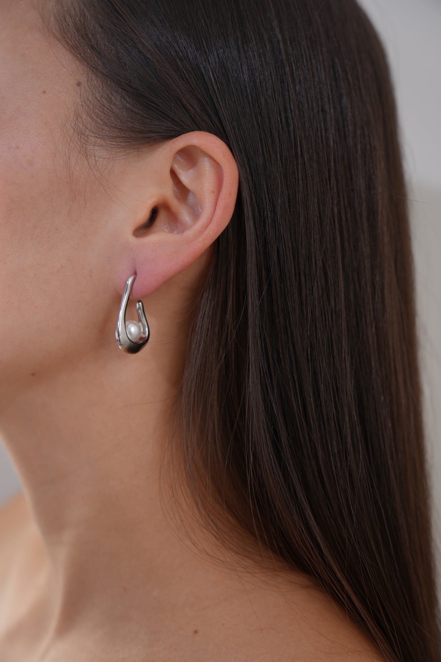 Silver Arc Earrings