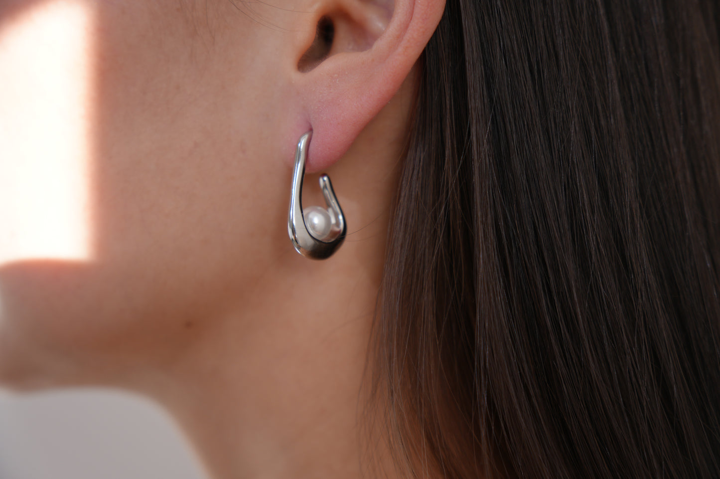 Silver Arc Earrings
