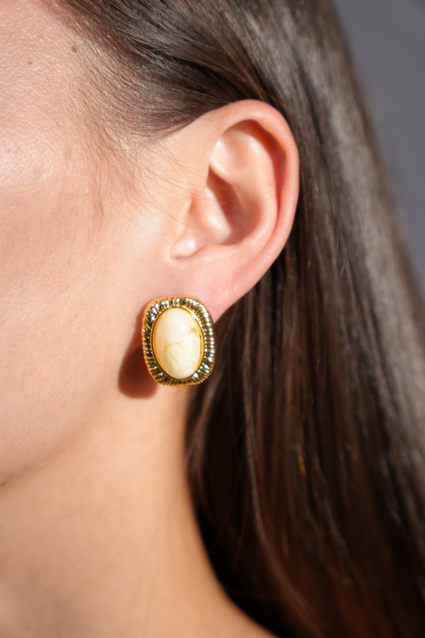 Ivory Glass Clip-Ons