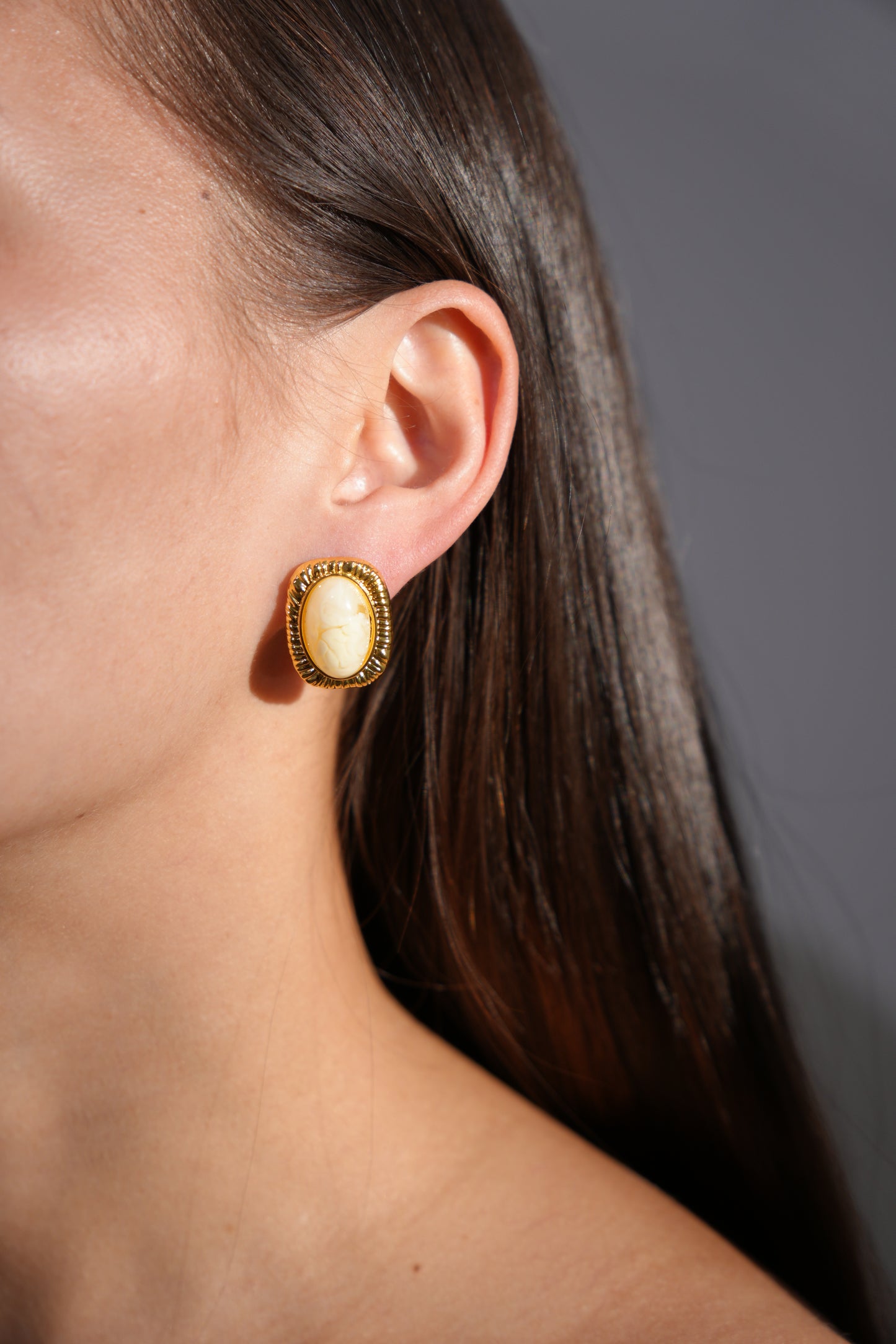 Ivory Glass Clip-Ons