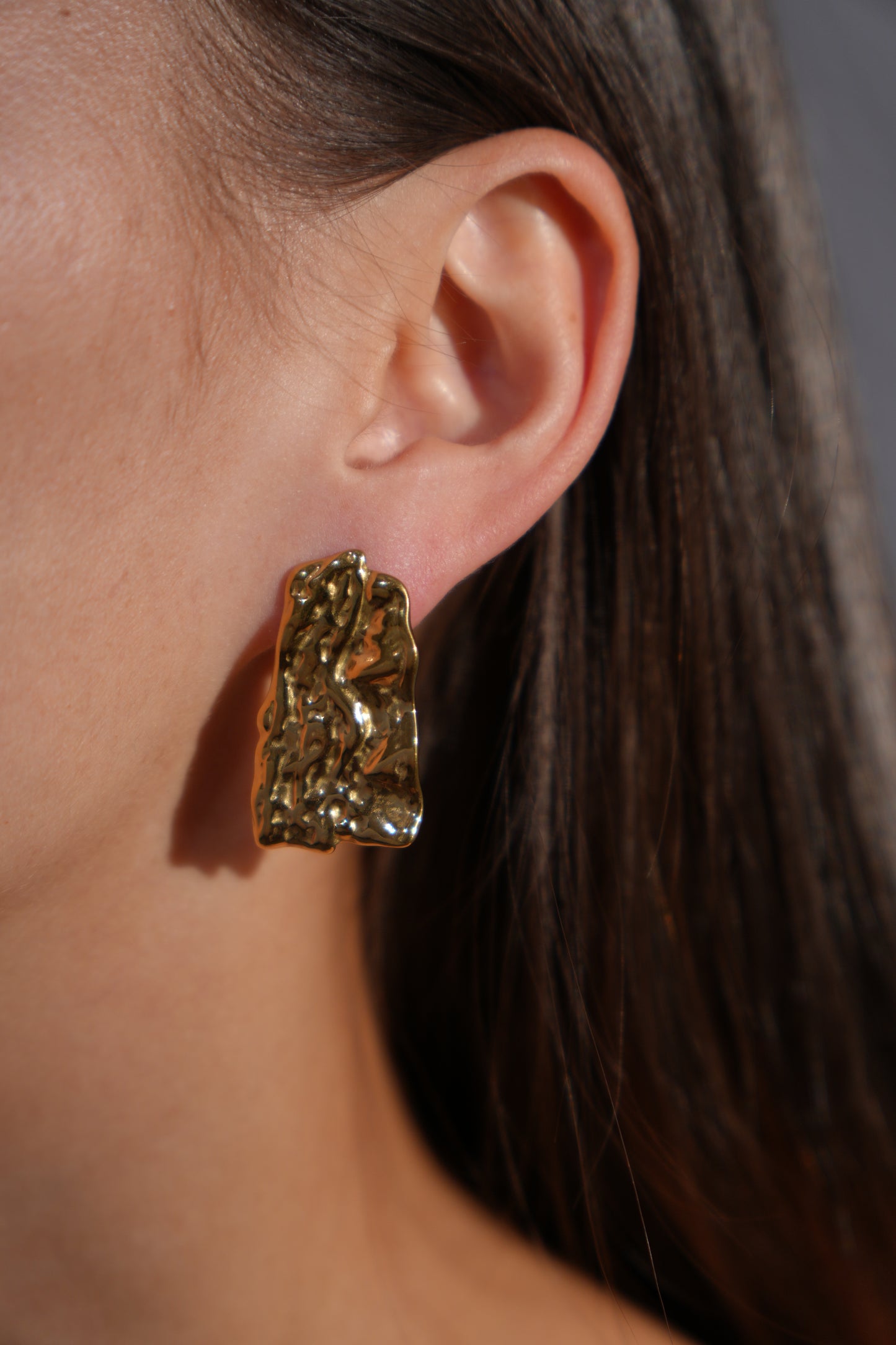 Raw Flow Rectangle Earrings