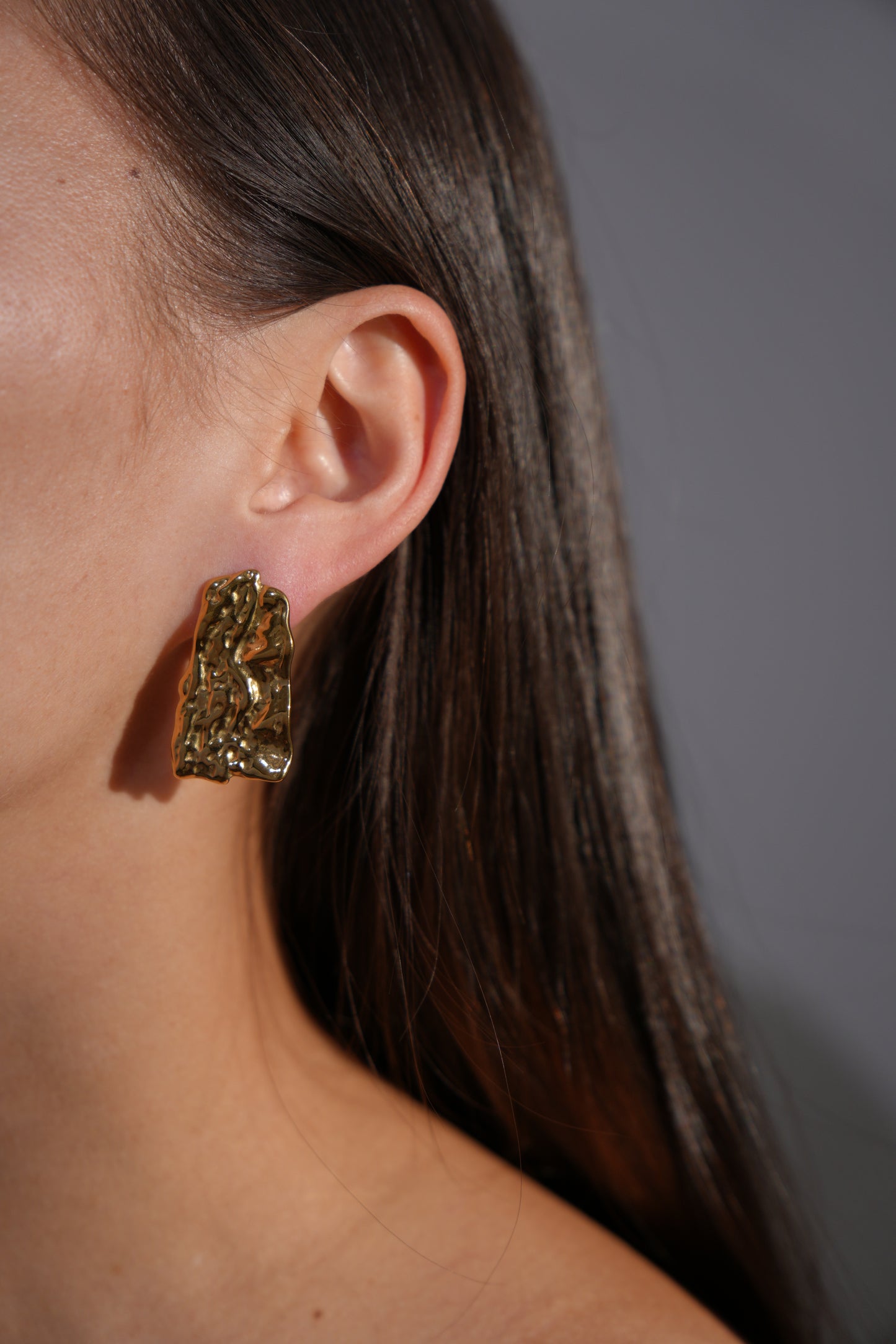 Raw Flow Rectangle Earrings