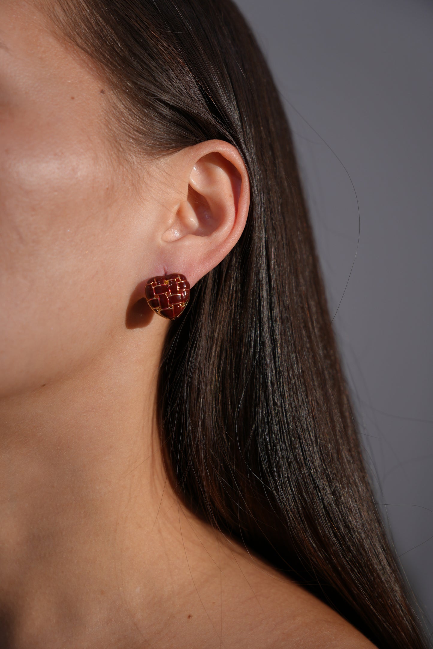 Woven Heart Clip-On Earrings