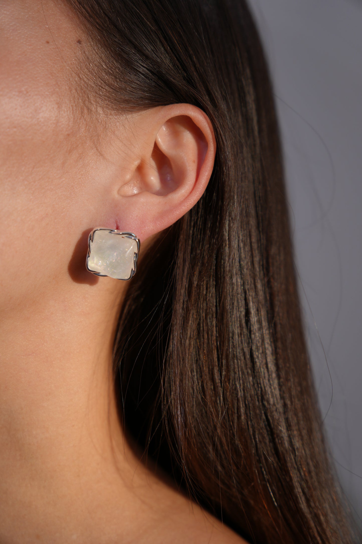 Frosted Square Earrings