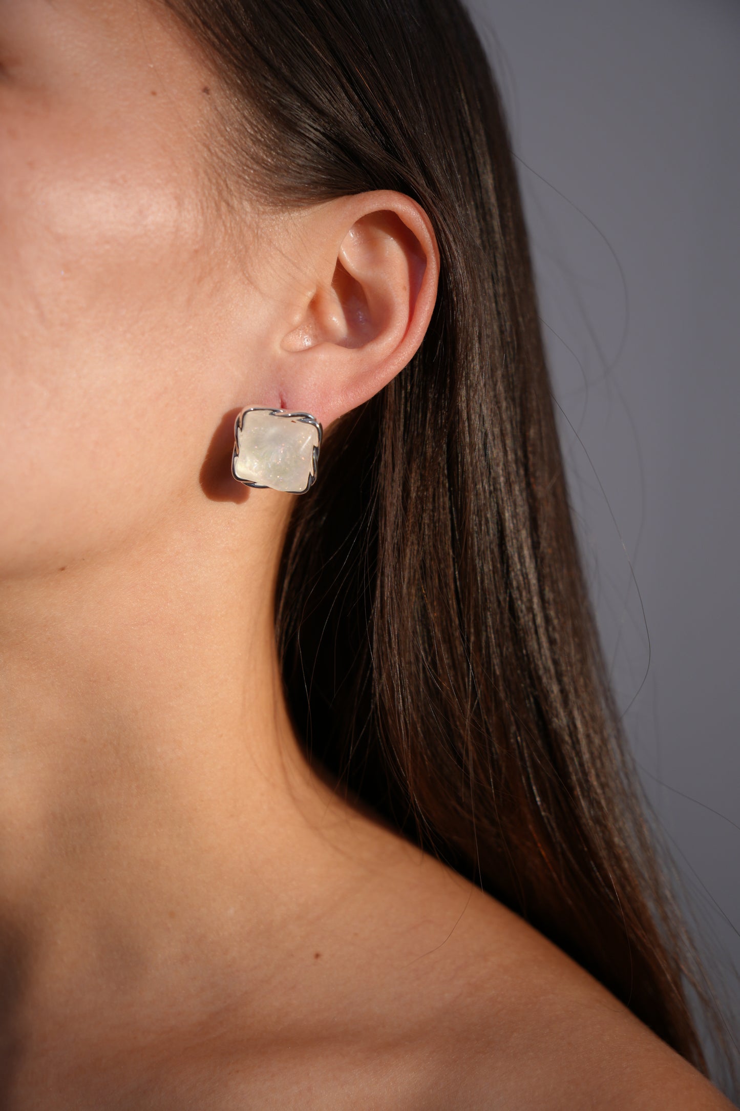 Frosted Square Earrings