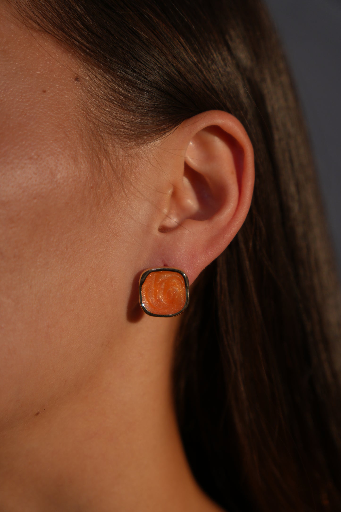 Sunset Swirl Square Stud Earrings