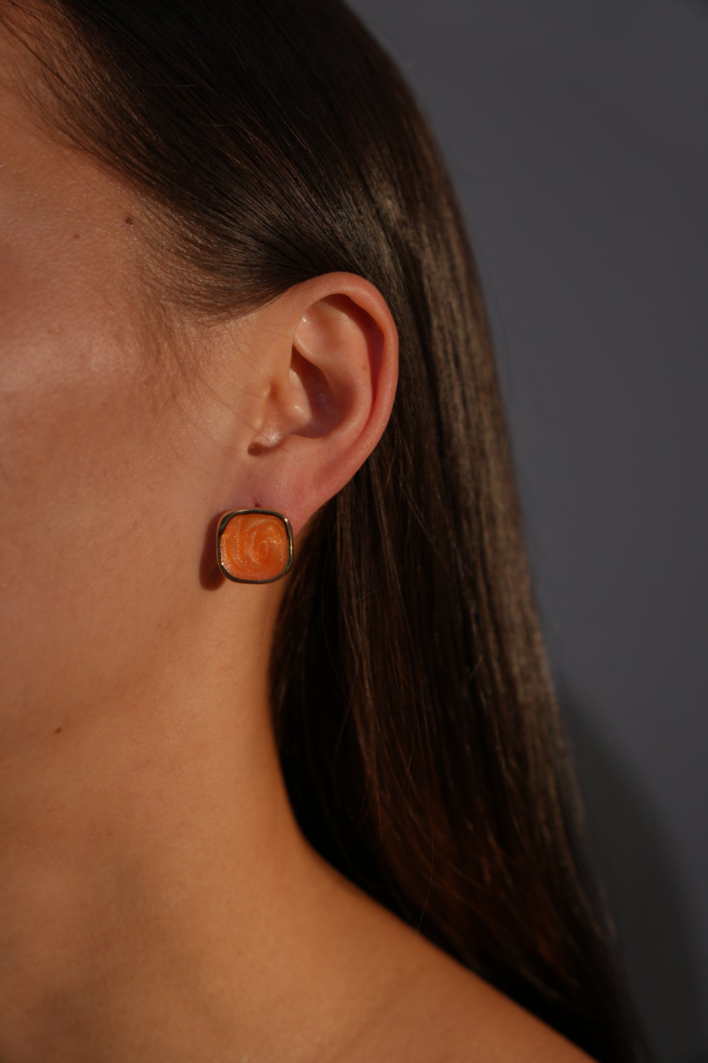Sunset Swirl Square Stud Earrings