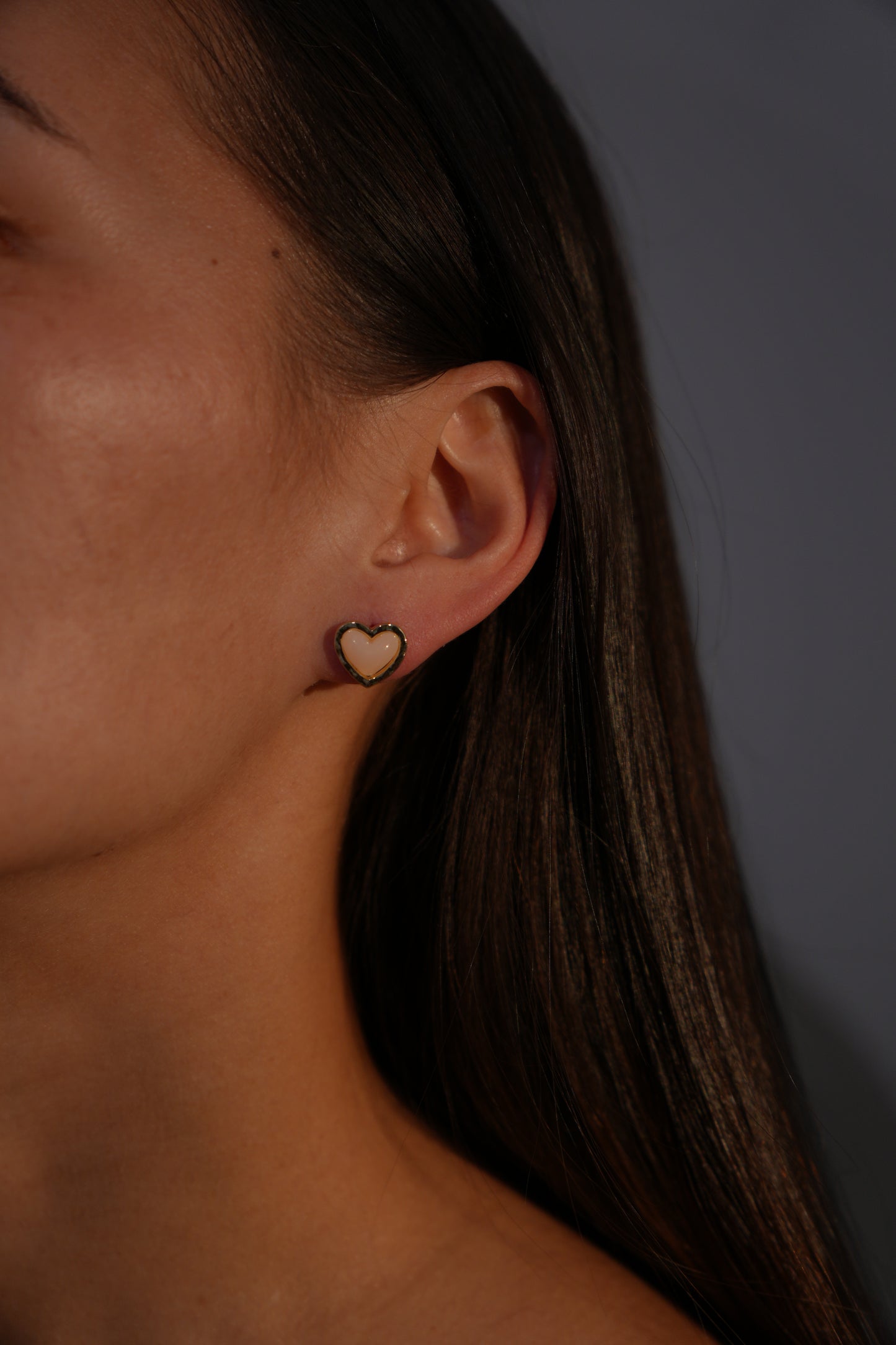 Blush Heart Stud Earrings