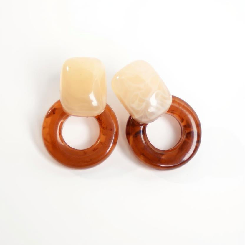 Amber Caramel Loop Earrings