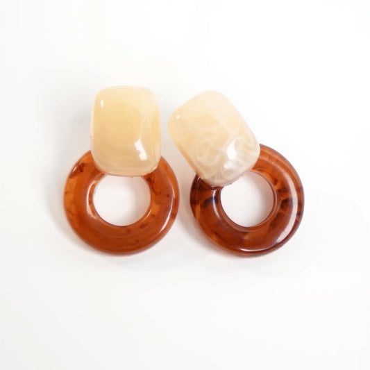 Amber Caramel Loop Earrings