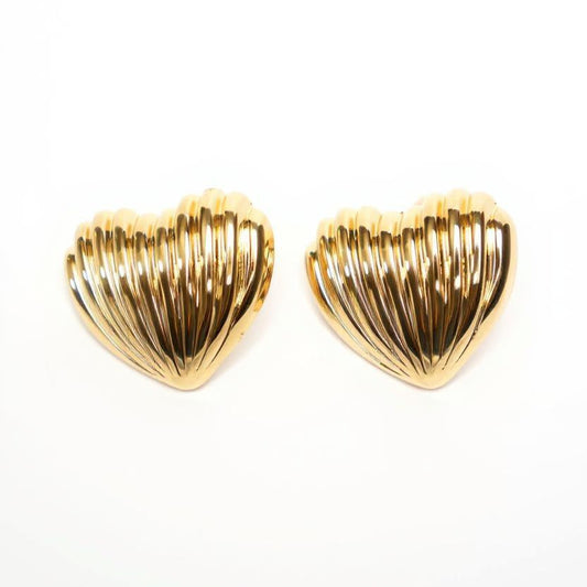 Golden Shell Heart Studs