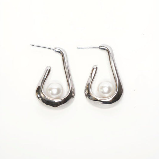 Silver Arc Earrings