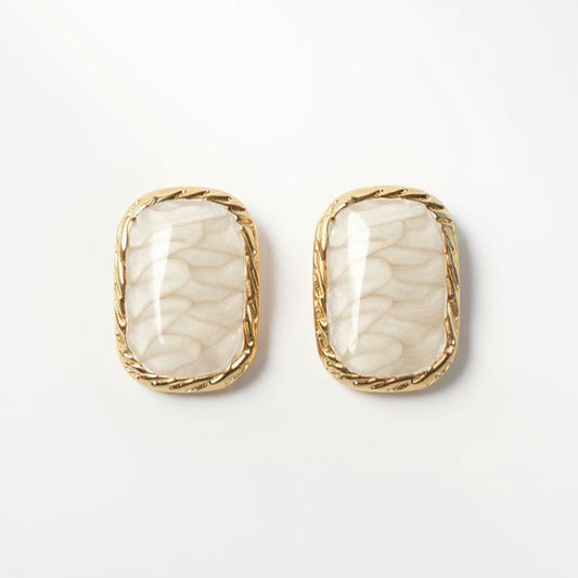 Ivory Glass Clip-Ons