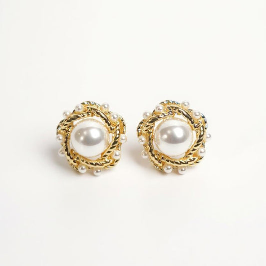 Twist Pearl Studs
